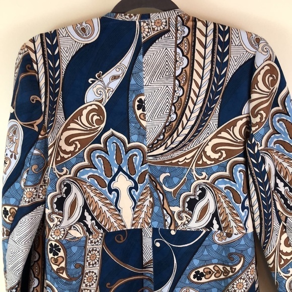 Chico’s Paisley Faux Suede Open Front Duster Jacket Size O/Small - Picture 6 of 9